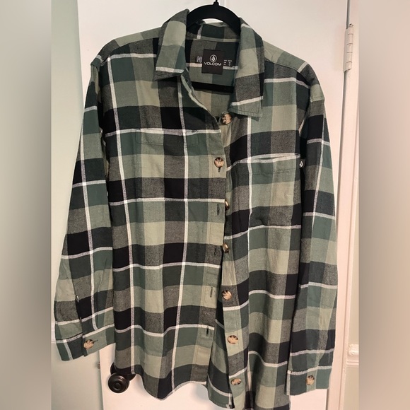 Volcom Oversize Me Cotton Plaid Shirt - M - Picture 1 of 7